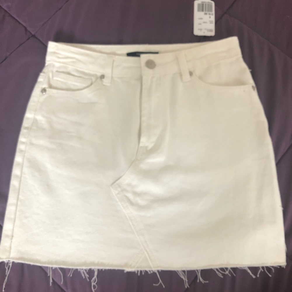 White Denim Skirt